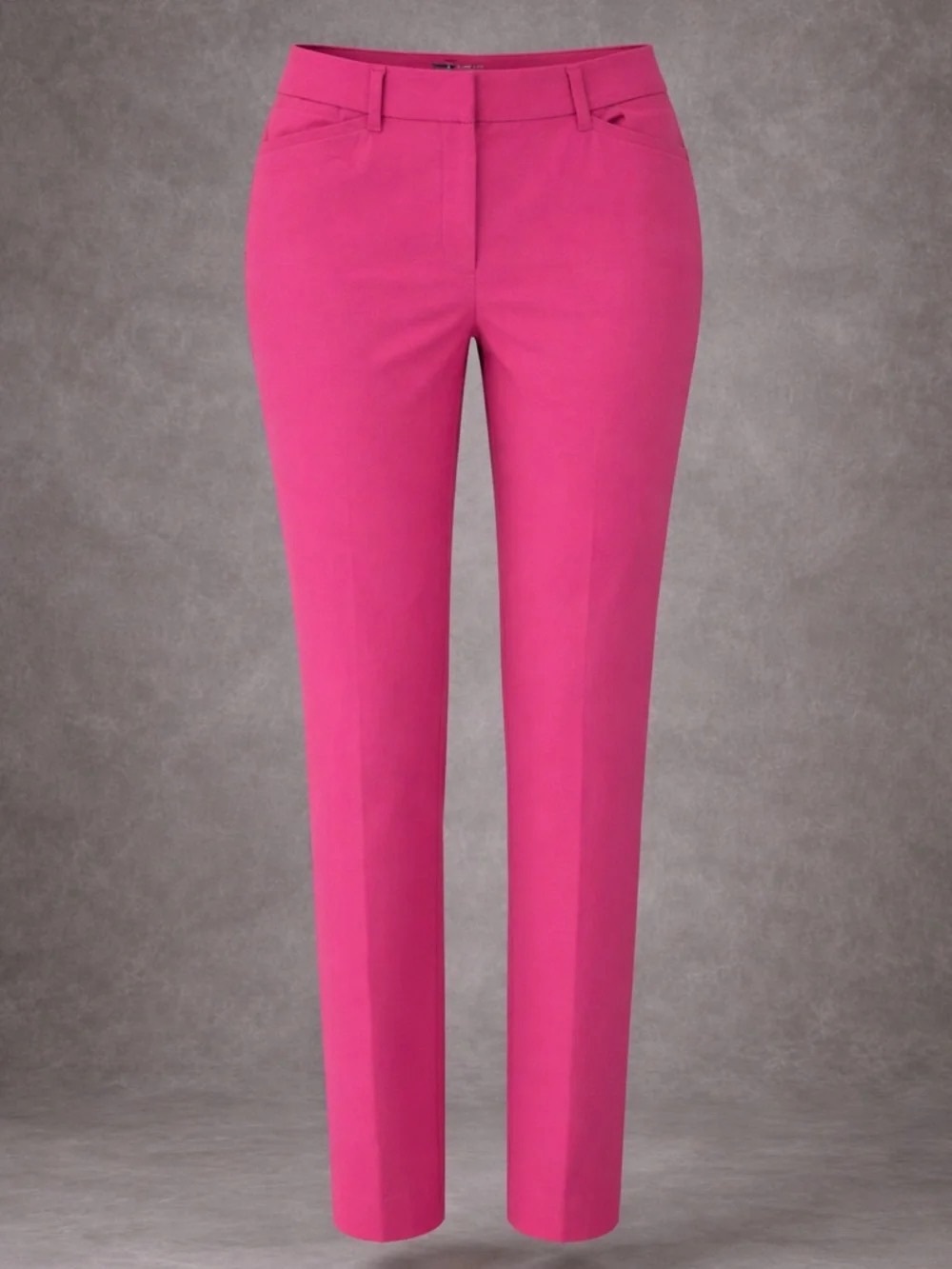 White House Black Market Tailored Straight-Leg Trousers in Hot Pink